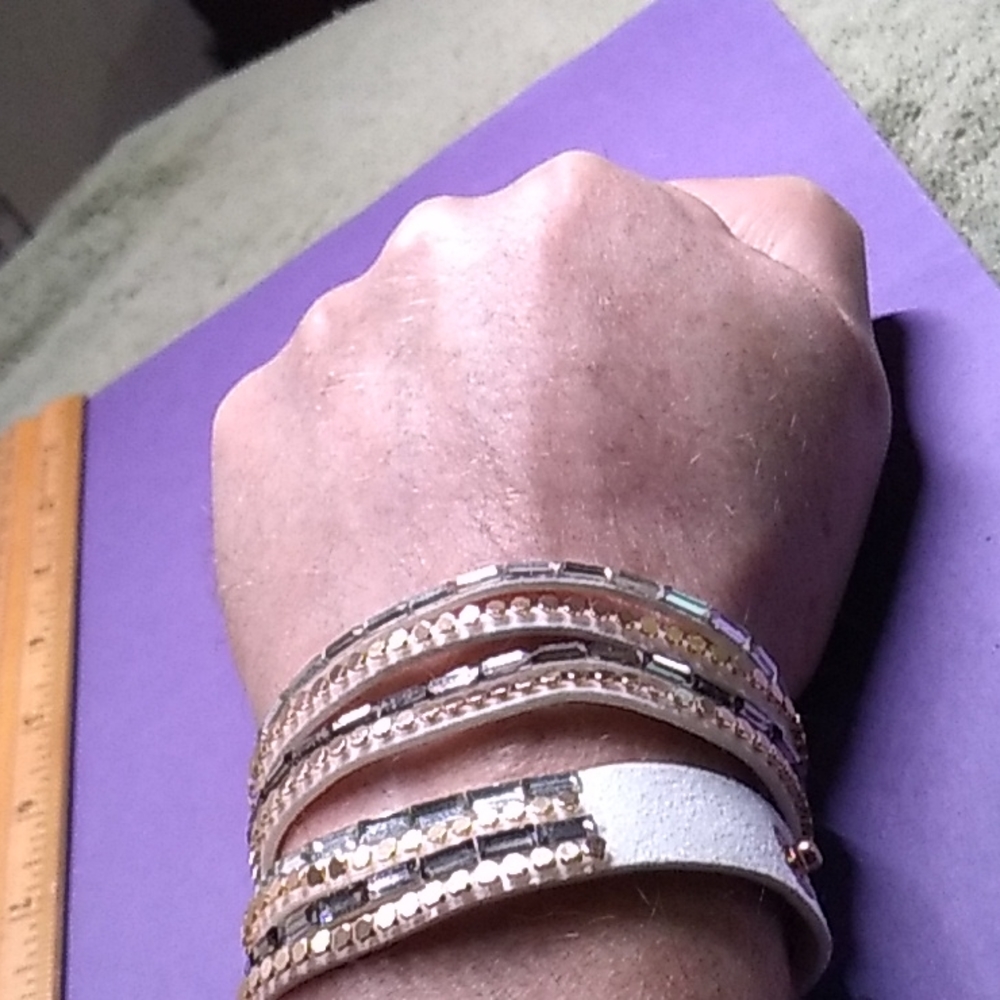 Womens white strap tripple wrap bracelet